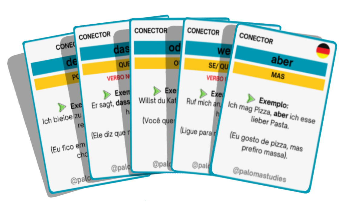 Cards de conectores de alemão incluídos como bônus